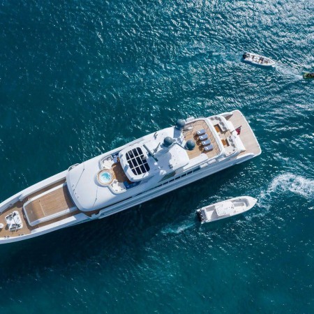 aerial view of Rock It yacht