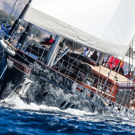 the sailboat while cruising