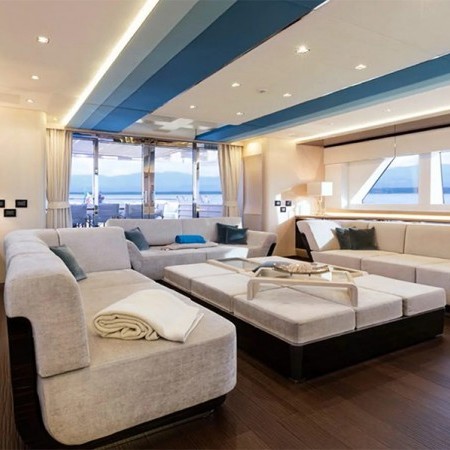 main salon of Sanctuary yacht