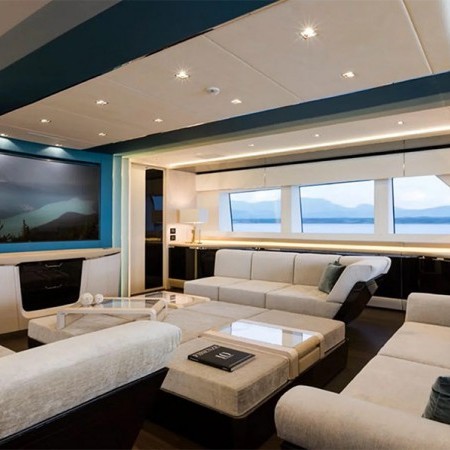 main salon of Sanctuary yacht