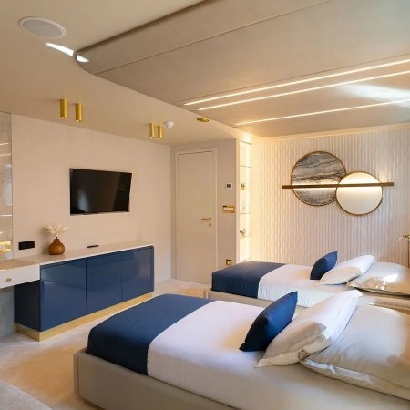 twin cabin on Scorpios sailboat