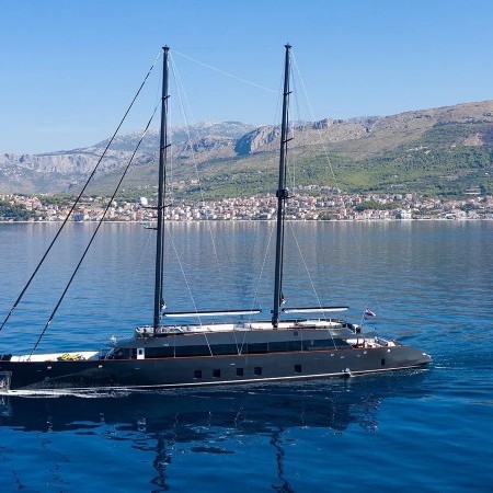 aerial view of Scorpios yacht