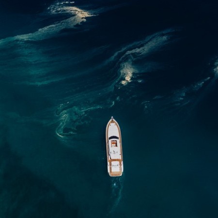 aerial photo of Sea Lady yacht in Croatia