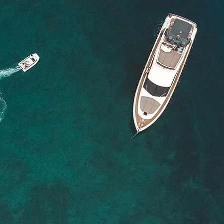 aerial view of Sea Sons yacht