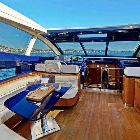 interior salon of Riva yacht