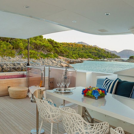 luxurious lounging area on deck