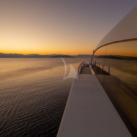 sunset view from the yacht