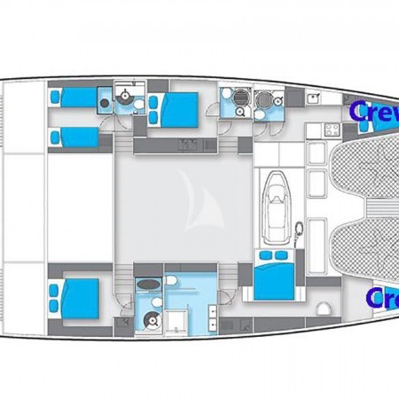 layout of Seazen II catamaran