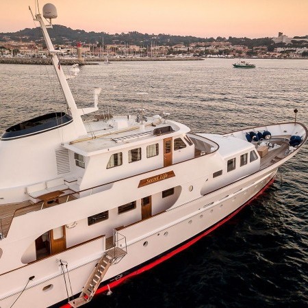 aerial view of Secret Life Feadship yacht