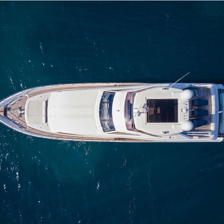 aerial shot of Seven S yacht