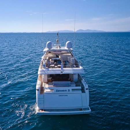 the back side view of Seven S yacht charter
