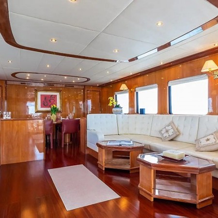 Salon of Shangra yacht charter