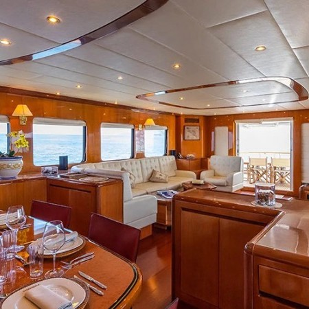 Salon of Shangra yacht charter