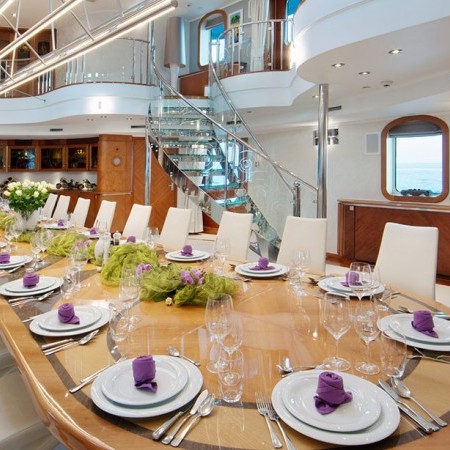 Sherakhan yacht formal dining