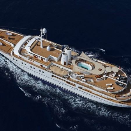 Sherakhan yacht aerial view