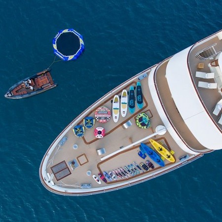 Sherakhan yacht aerial view