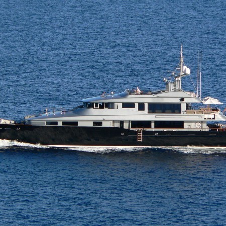 aerial shot of silver dream yacht