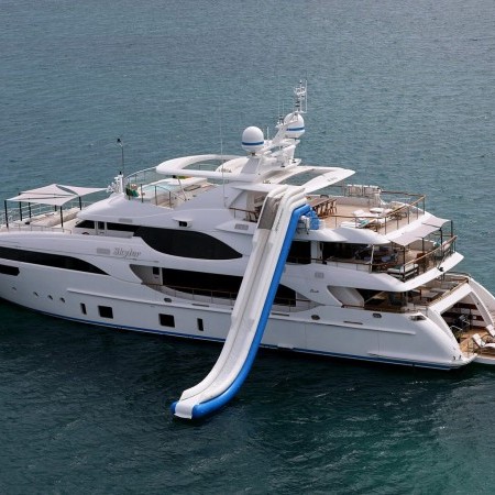 Skyler yacht aerial view