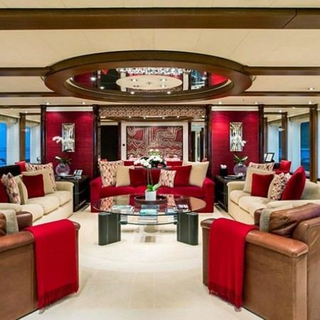 the yacht's indoor spaces