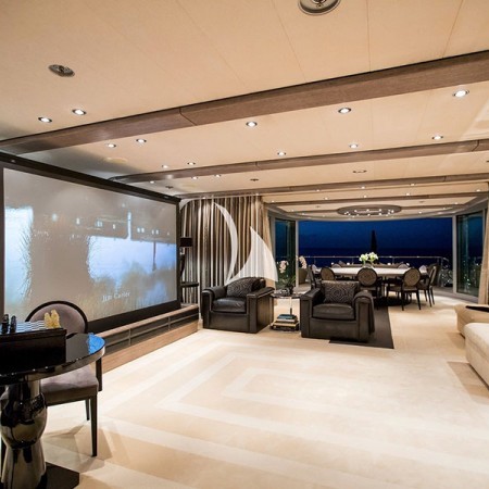 living area of the yacht