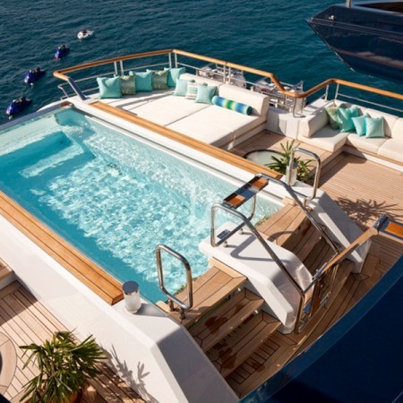 solandge yacht swimming pool on the deck
