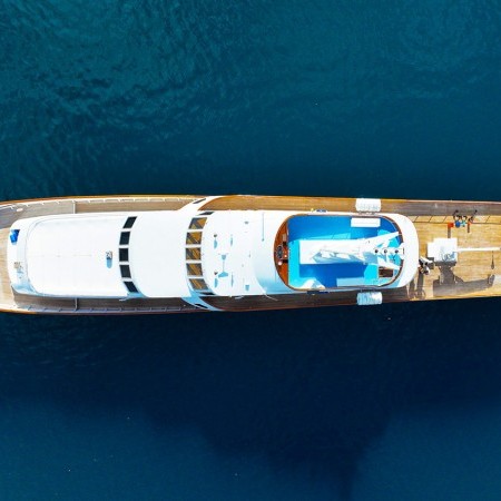 aerial view of something cool yacht