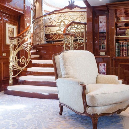 armchair and staircase