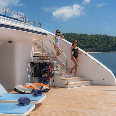 Starlust yacht charter swim platform