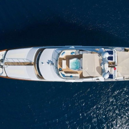 aerial view of stella fiera yacht