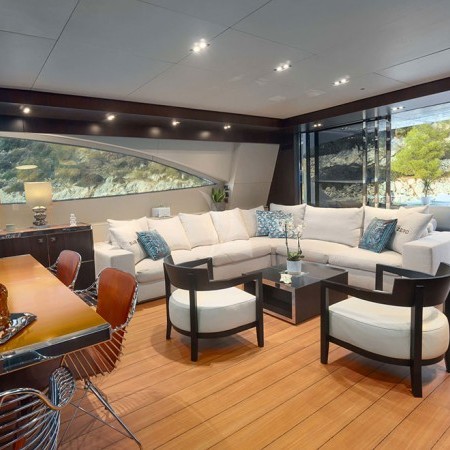 the yacht's interior