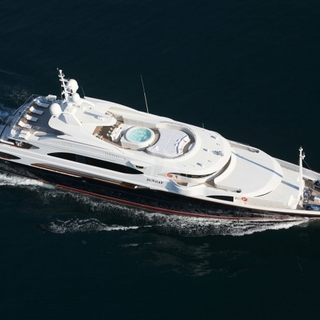 Sunday yacht aerial view