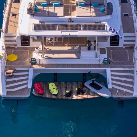 aerial view of stern and toys