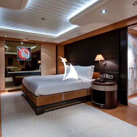 oe of the staterooms at Sundays megayacht