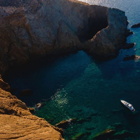 aerial view of Sunseeker 50 yacht Mykonos