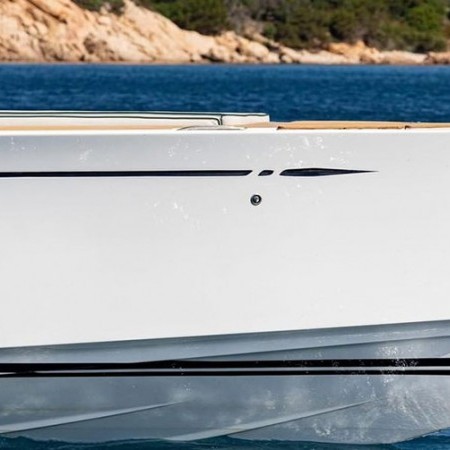 side view of the yacht