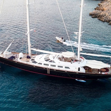 aerial shot of tamarita sailing yacht