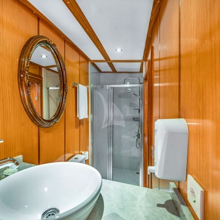 one of the yacht's bathrooms