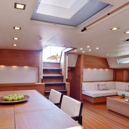 interior of Thalima sailing yacht