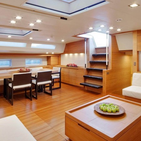 interior of Thalima sailing yacht