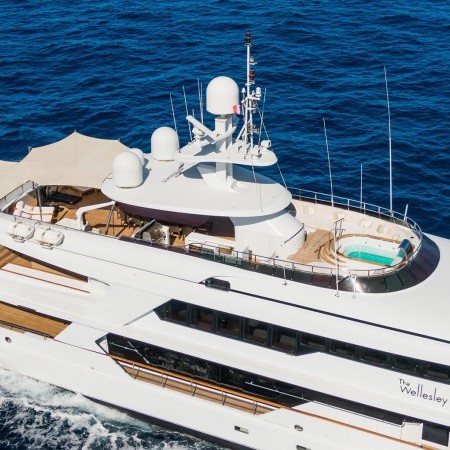 The Wellesley superyacht aerial view