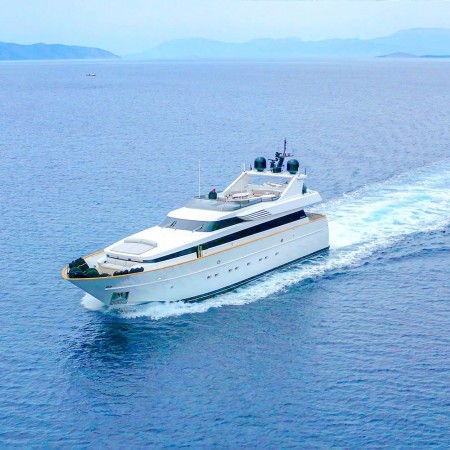 aerial shot of Tigra yacht charter