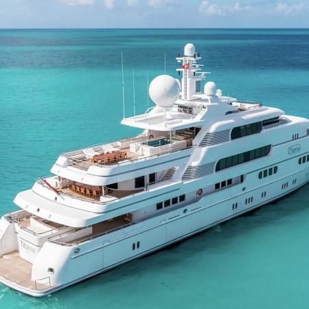 Titania yacht aerial view