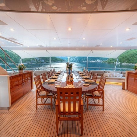 Trident yacht alfresco dining