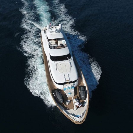aerial photo of Tuscan Sun yacht cruising
