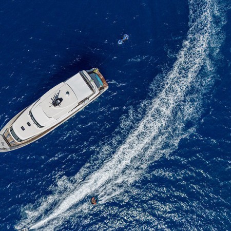 aerial photo of Unicka yacht