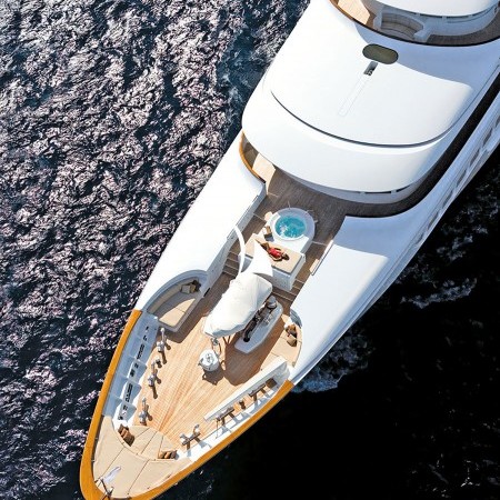 aerial shot of Utopia yacht