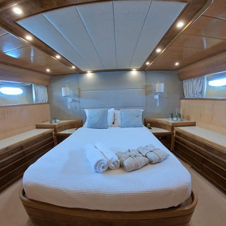 one of the cabins on board Va Bene