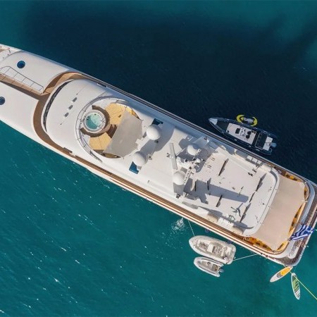 Aerial view of Vera superyacht charter