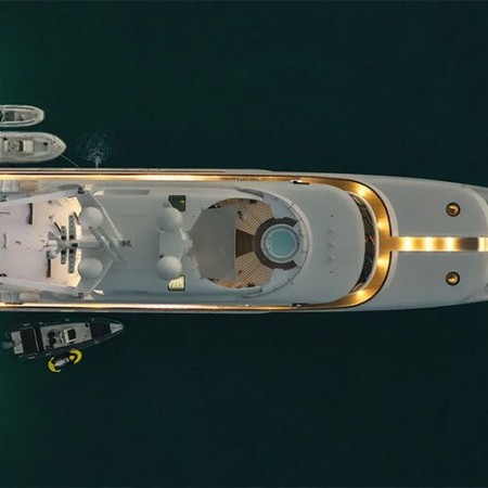 Aerial view of Vera superyacht charter