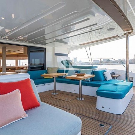 spacious deck lounging area
